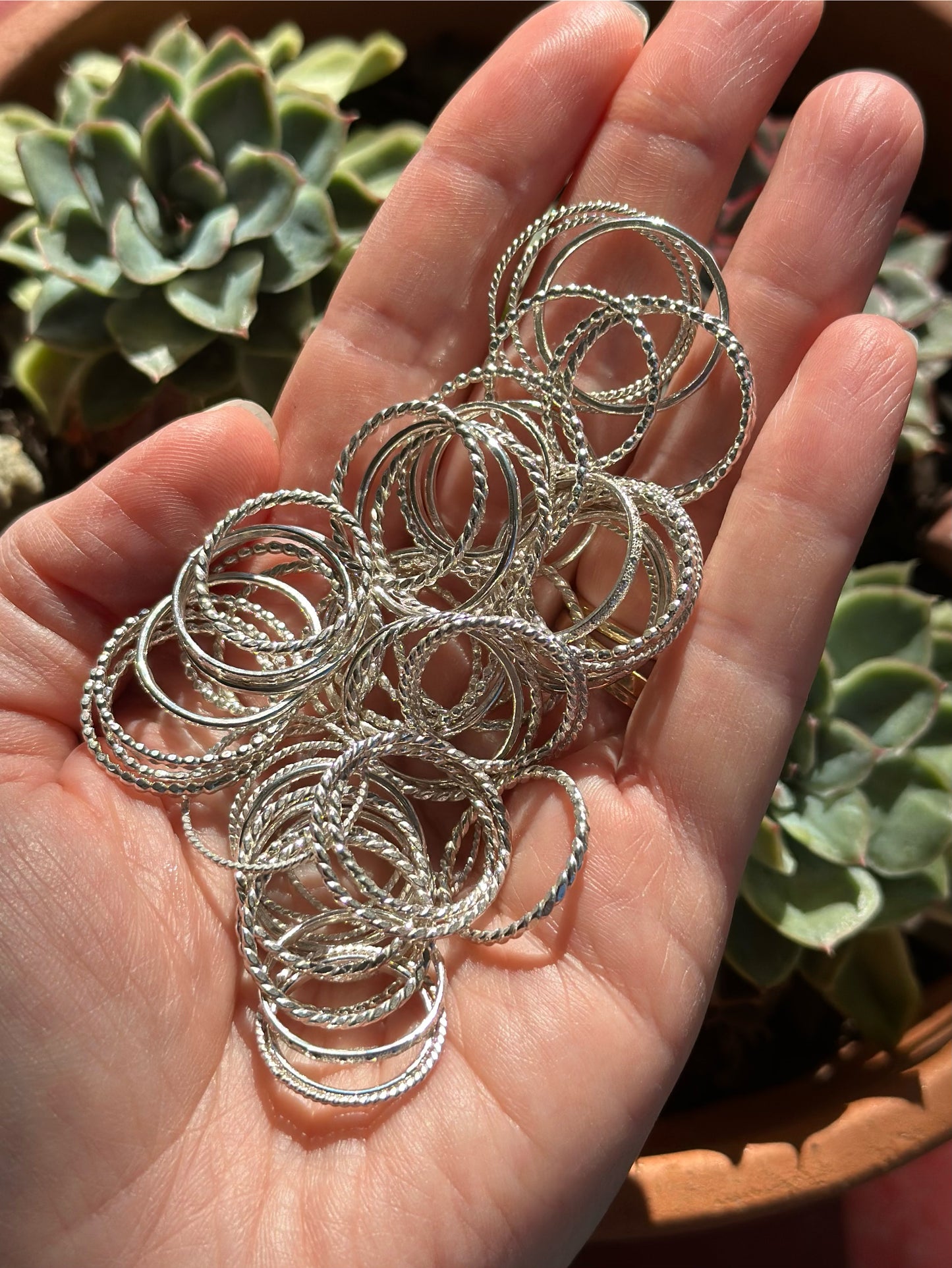 Stacking Rings in Sterling Silver