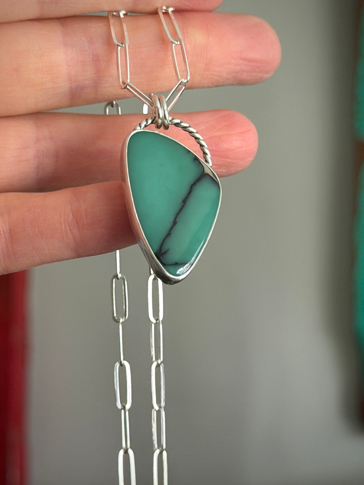 Desert Bloom Variscite Scalene Pendant