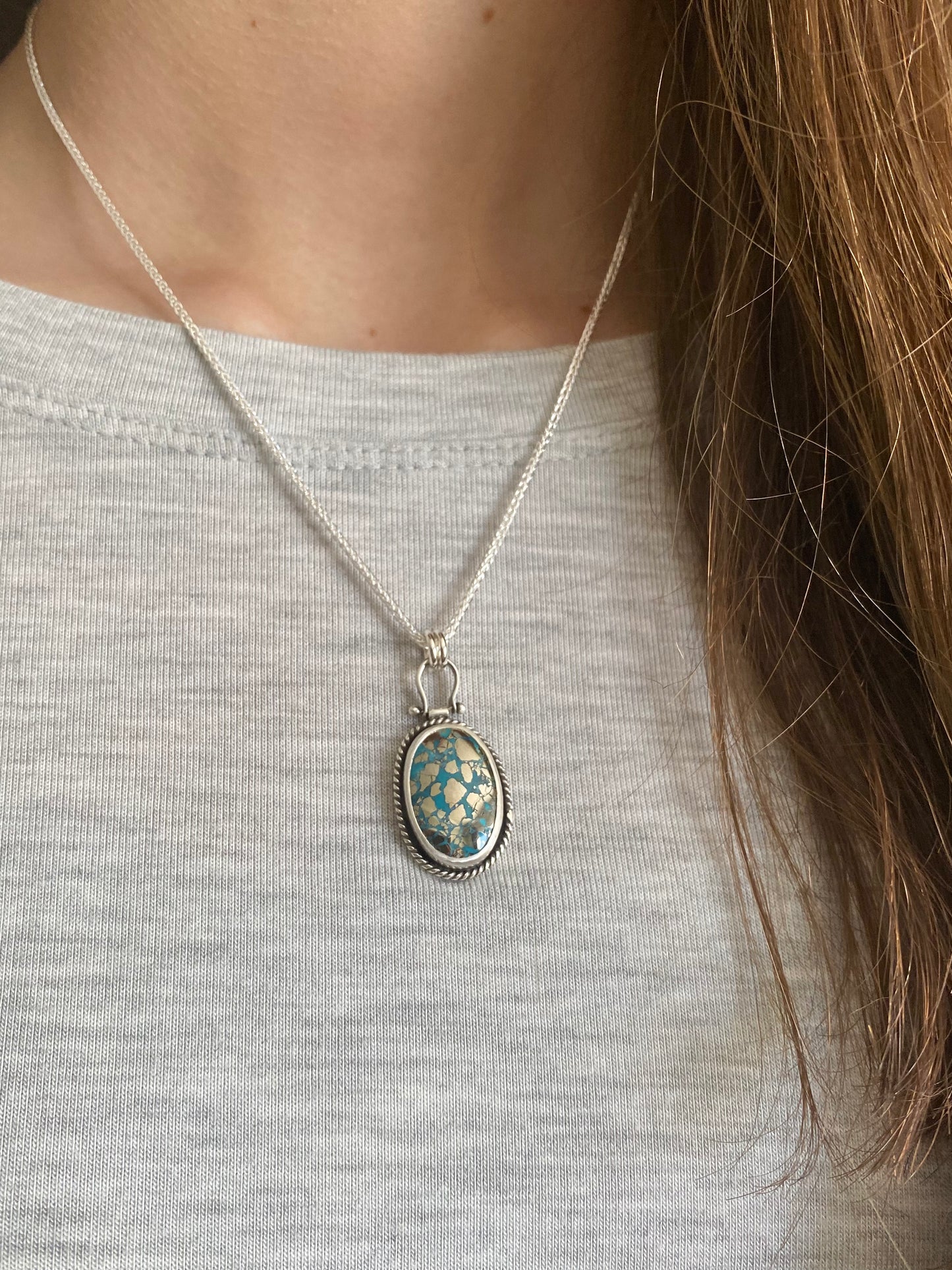 Morenci 2 Turquoise Oval Pendant