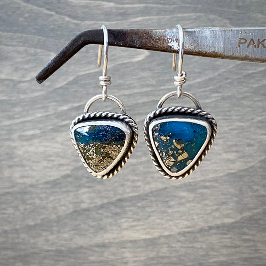 Morenci 2 Turquoise Trillion Earrings