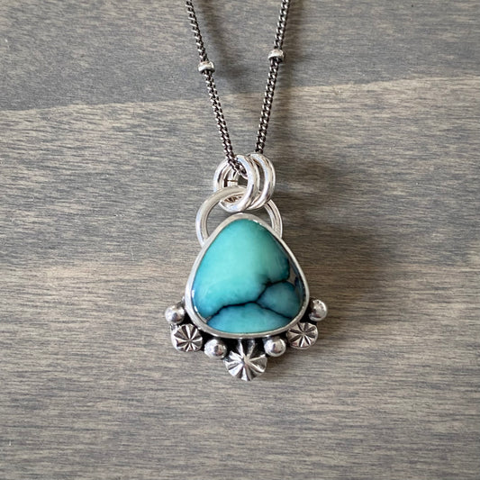 Desert Bloom Variscite Starry Pear Pendant Small