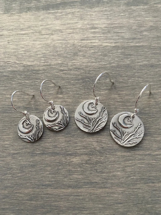 Moon + Tree Earrings