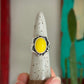 Yellow Rosarita Slag Glass Ring Gothic Vibes in size 6.75