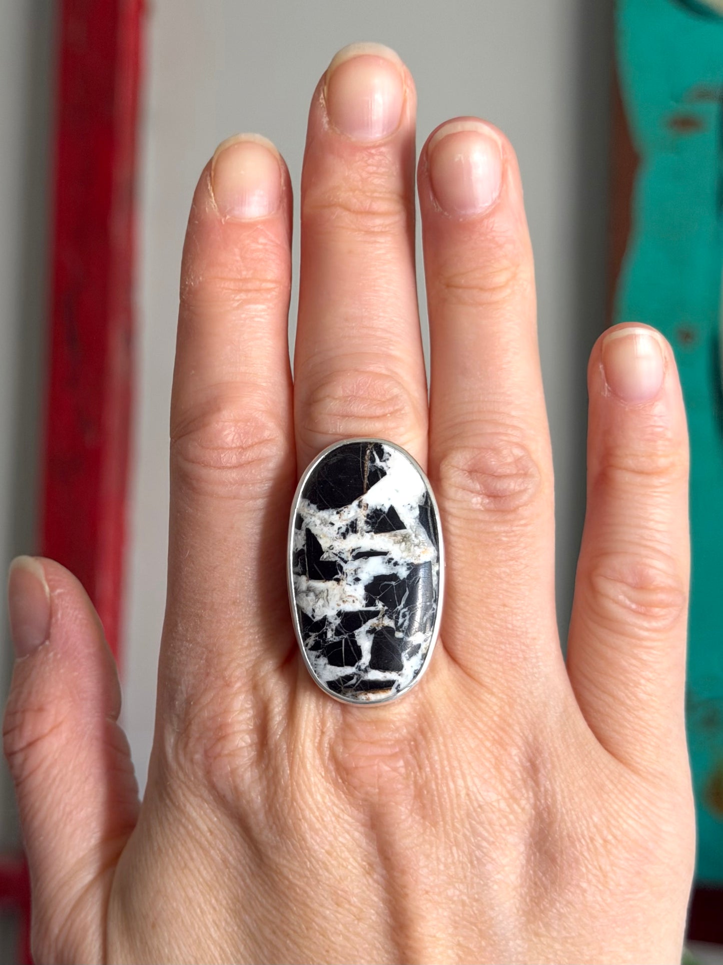 Big White Buffalo Ring in size 9
