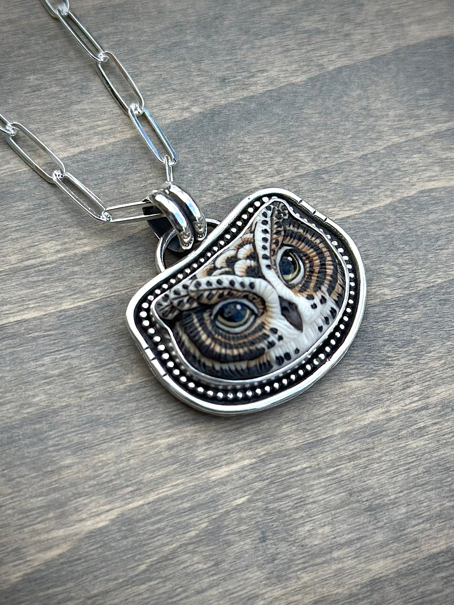 Laura Mears Owl Face Pendant