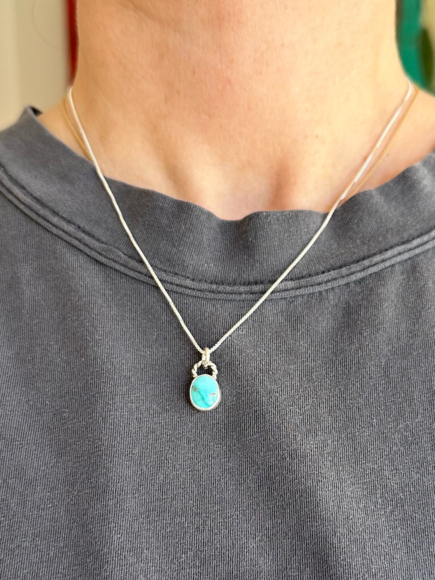 Natural Kingman Little Blue Turquoise Pendant