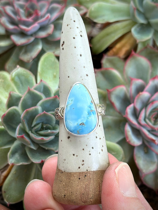 Golden Hills Turquoise Swirl Band Ring in size 8-3/4