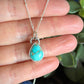 Thunderbird Turquoise Teardrop Pendant Deeper Blue