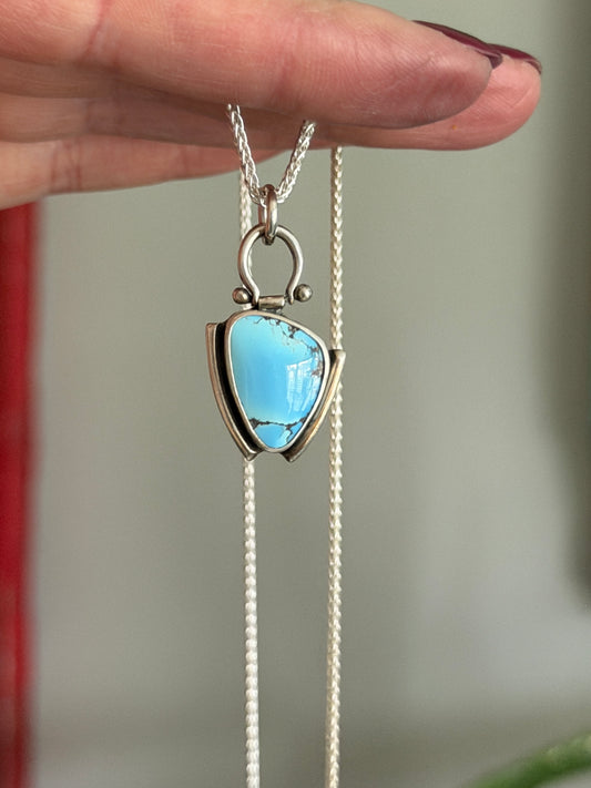 Golden Hills Turquoise Art Deco Hinge Pendant