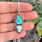 Fox Turquoise + Emerald Basin Variscite Wishbone Pendant