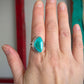 Fox Turquoise Art Deco Ring in size 9