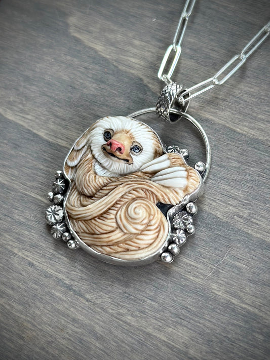 Laura Mears Swirly Sloth Pendant