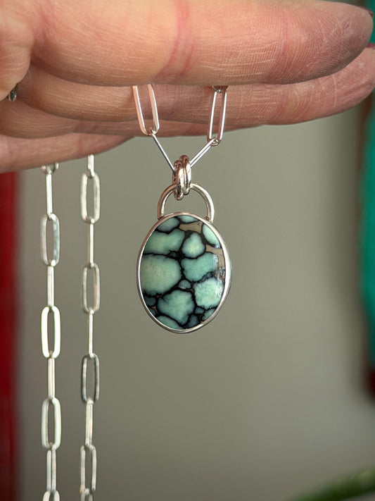 Desert Bloom Variscite Oval Pendant v1