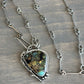 High Grade New Lander Variscite Polychrome Pendant with Handmade Chain