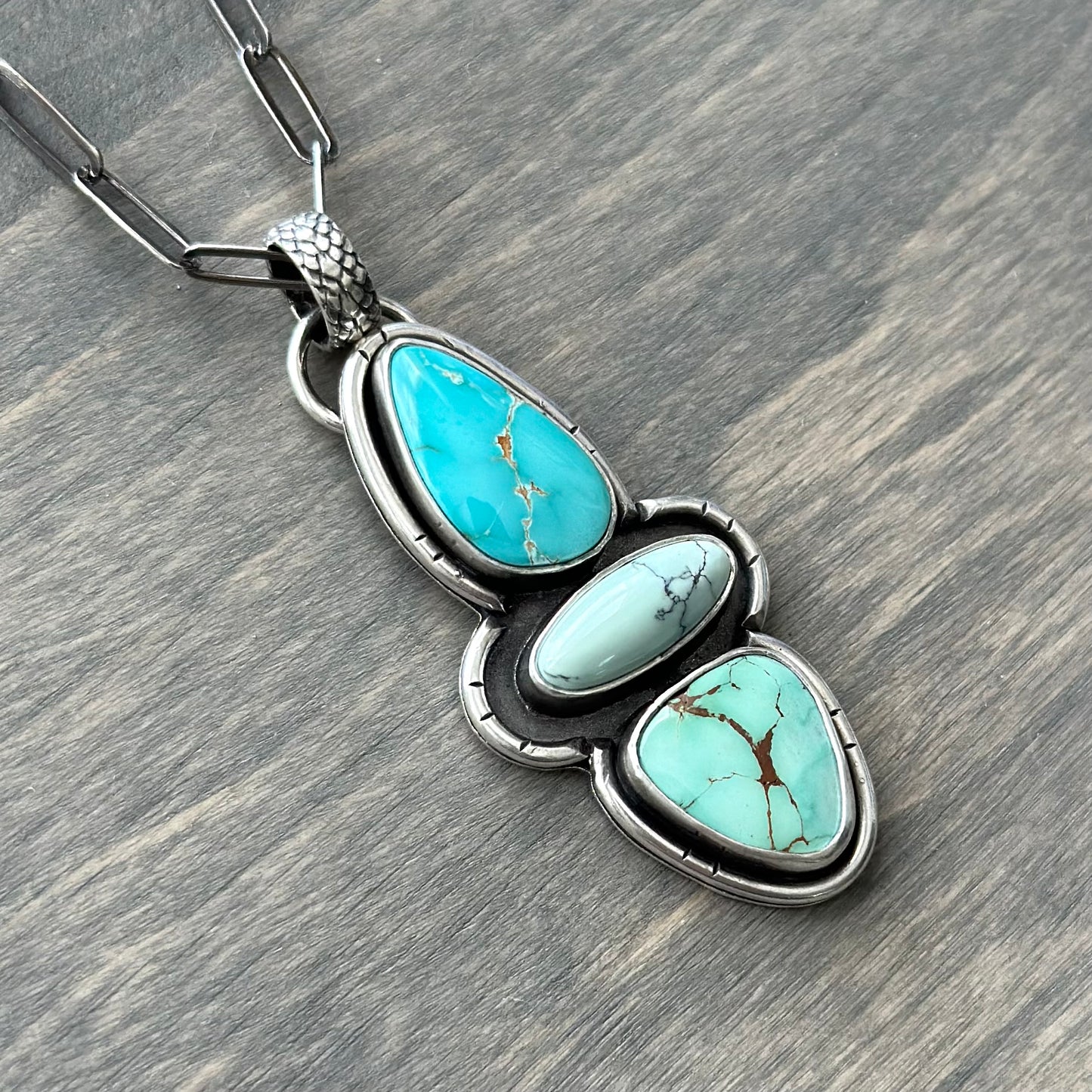 Color Totem Royston Turquoise + Emerald Basin Variscite Pendant