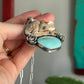 As Is Royston Turquoise Laura Mears Fawn Pendant with Succulents