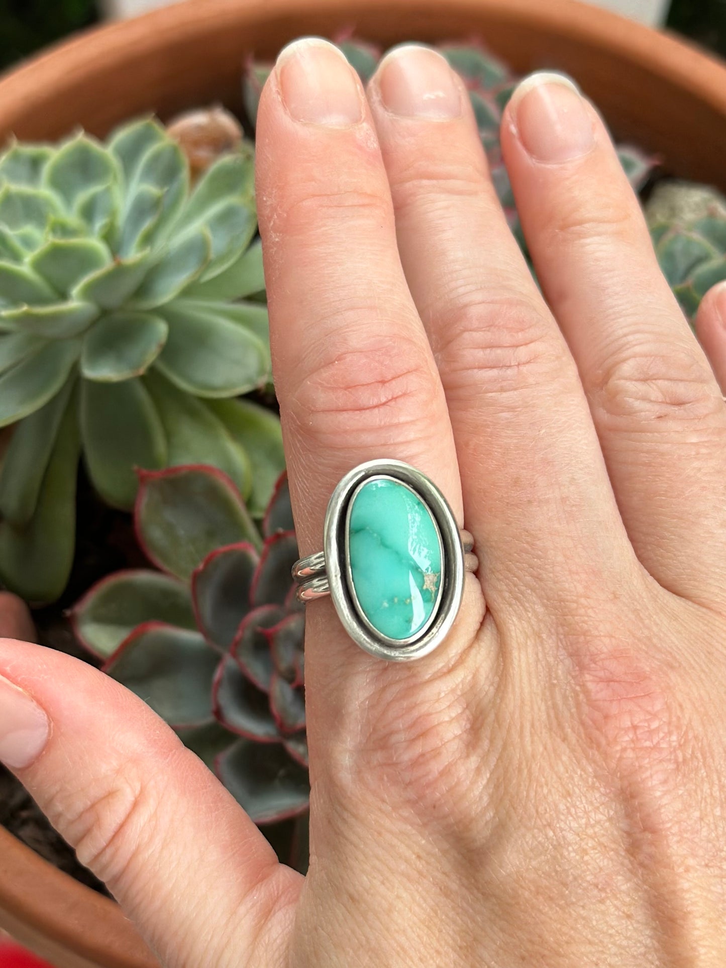 Fox Turquoise Ring in size 9.75