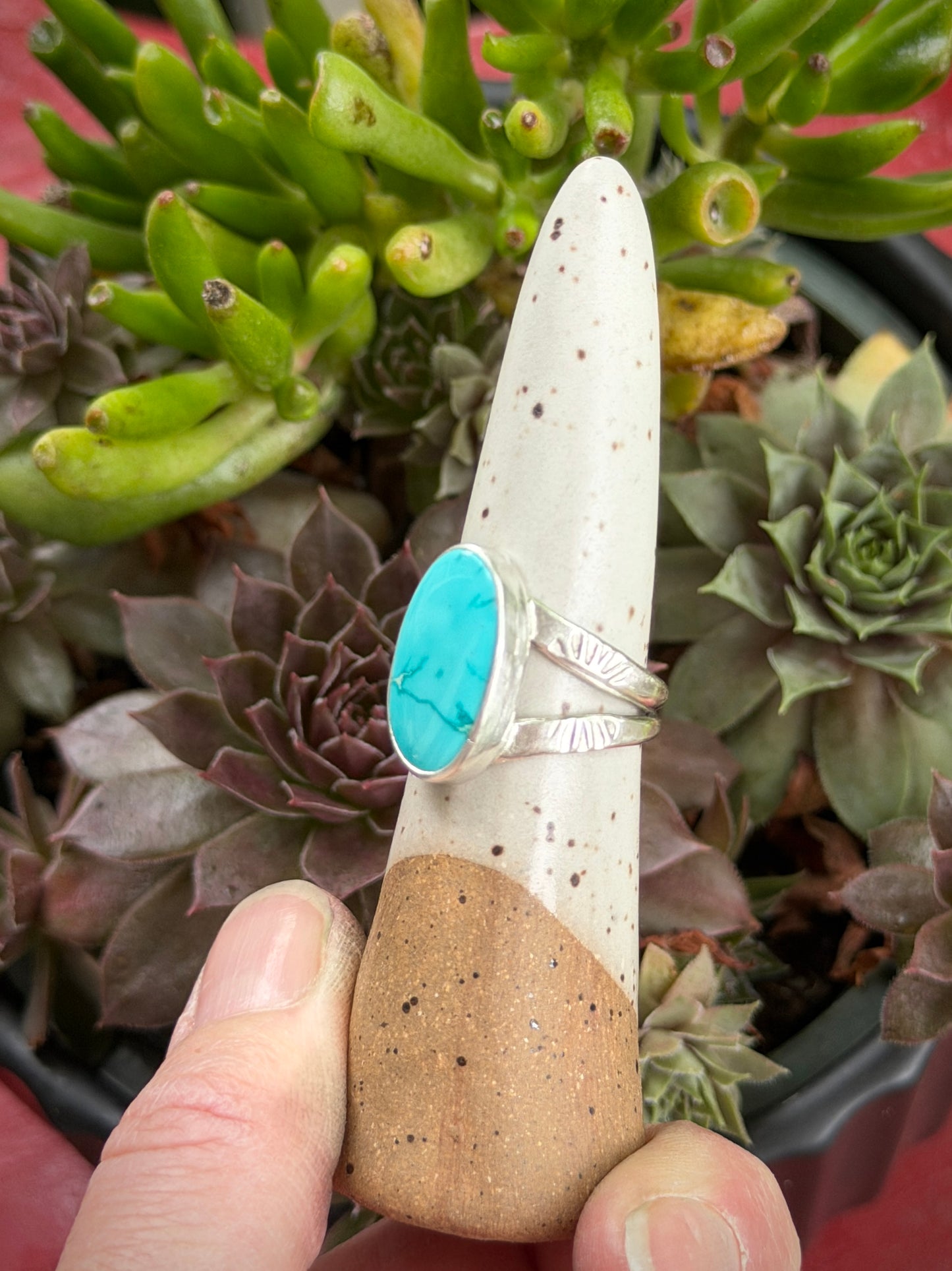 Royston Turquoise Ring size 8 STAMPED BAND