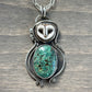 C+T Variscite + Laura Mears Owl Face Pendant