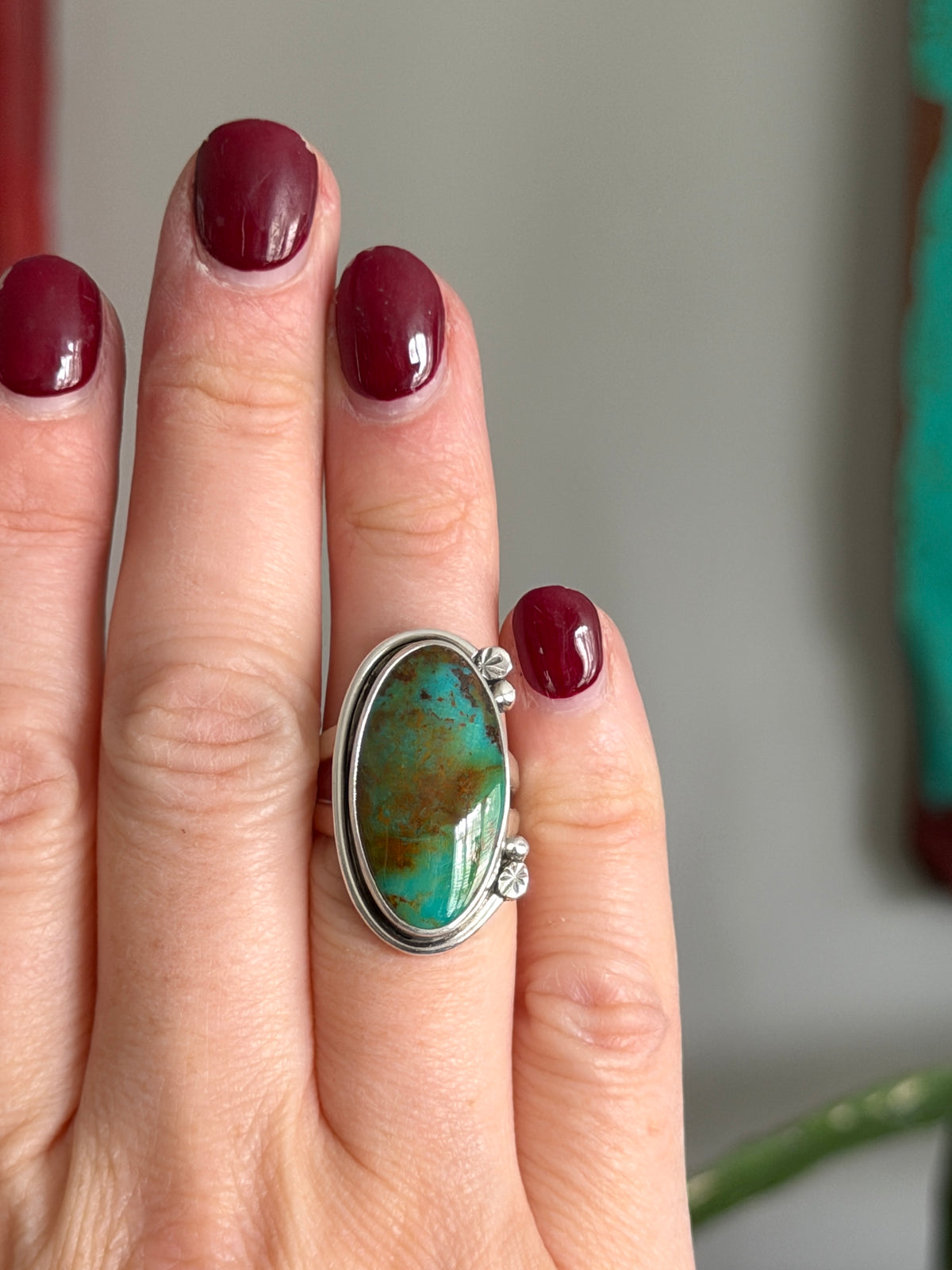 Rising Phoenix Turquoise Funky Ring size 6.5
