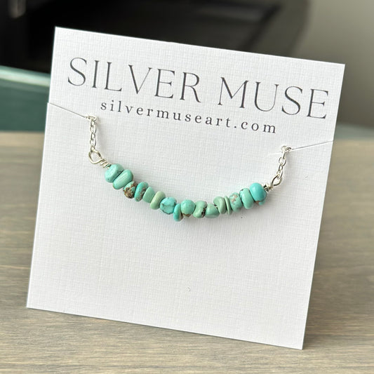 Sierra Nevada Turquoise Bar Necklace in Sterling Silver