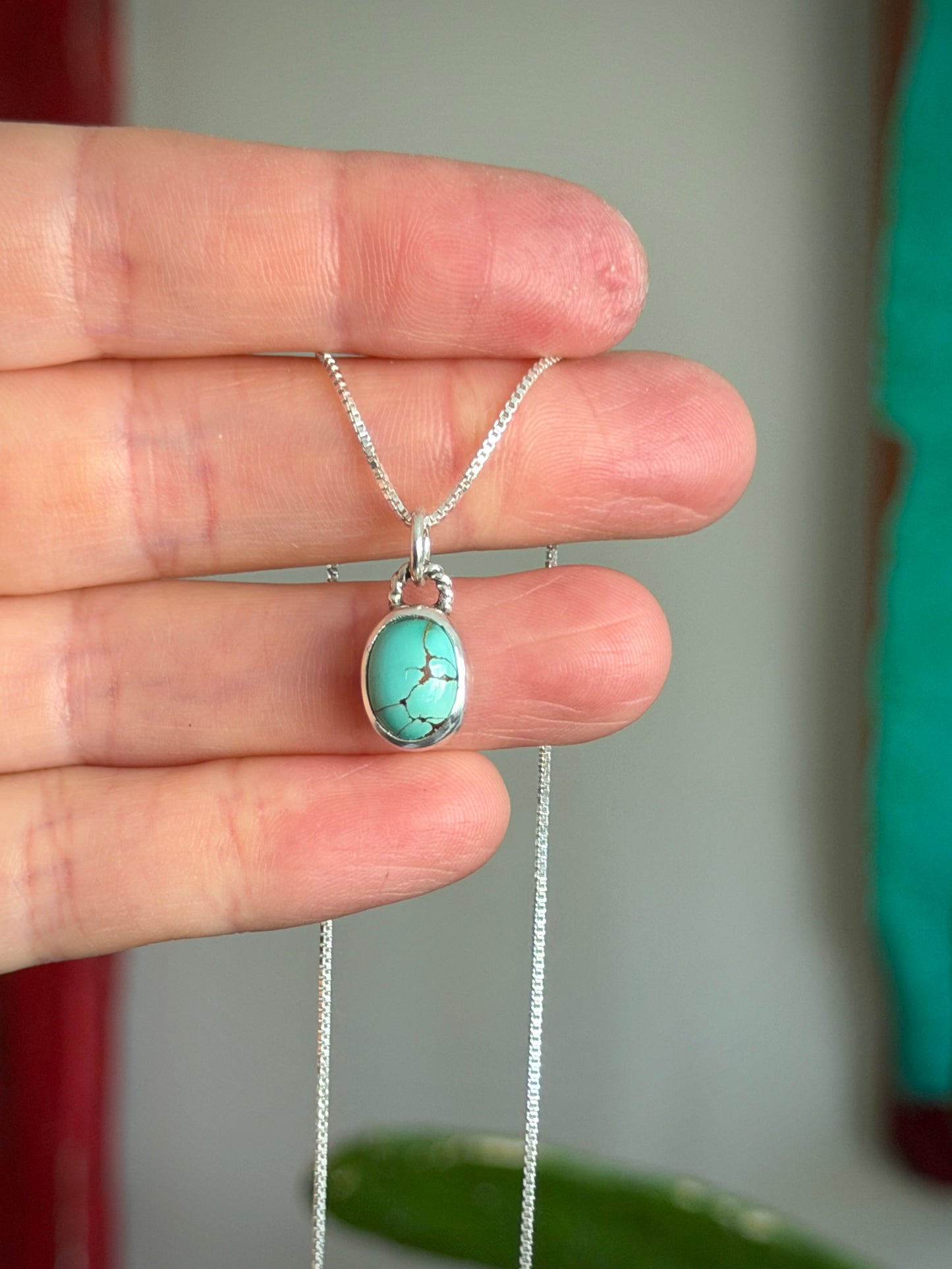 Little Royston Turquoise Necklace Red Matrix Twist