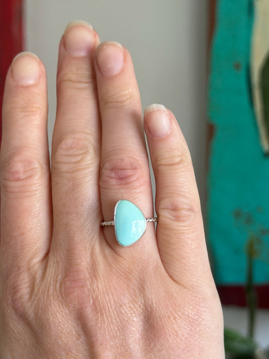 Desert Bloom Variscite Twist Band Ring size 7.5