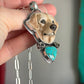 Laura Mears Golden Retriever Labrador Pendant with Heart + Succulents