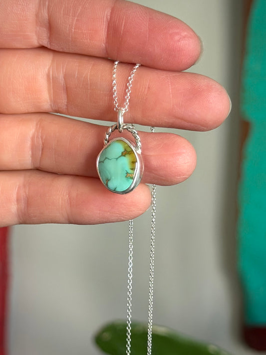 Royston Royal Blue Turquoise Necklace in Green and Gold