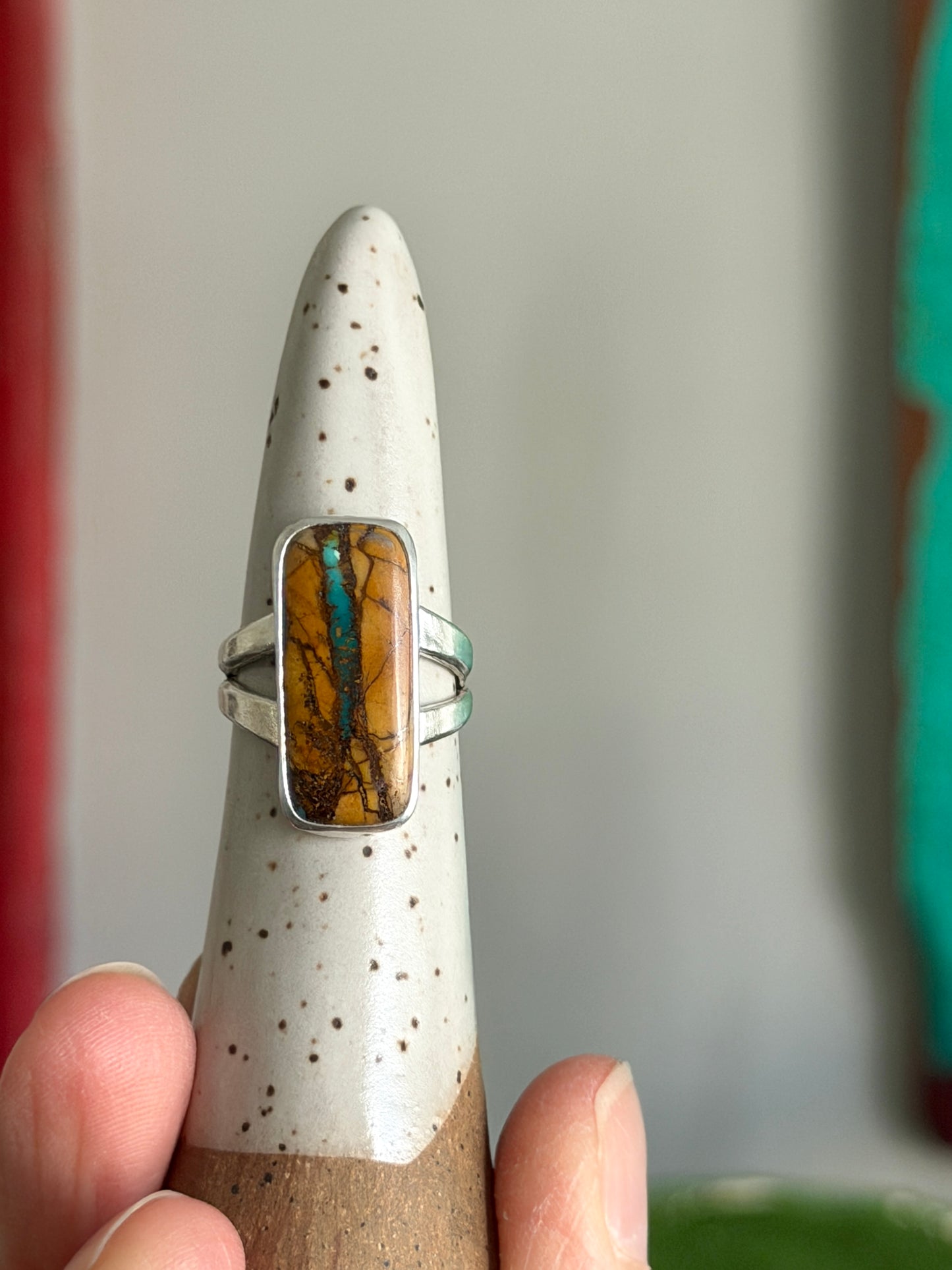 Royston Ribbon Turquoise Ring in size 6.75