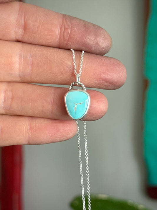 Royston Royal Blue Turquoise Little Necklace in Pale Blue v2