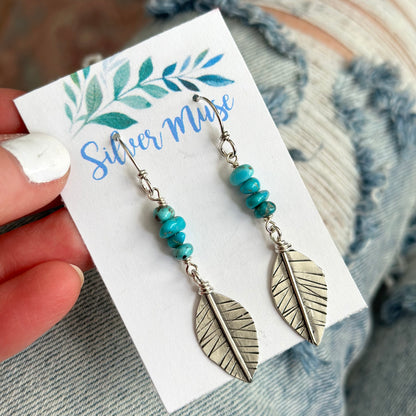 Leaf Earrings + Sierra Nevada Turquoise v1