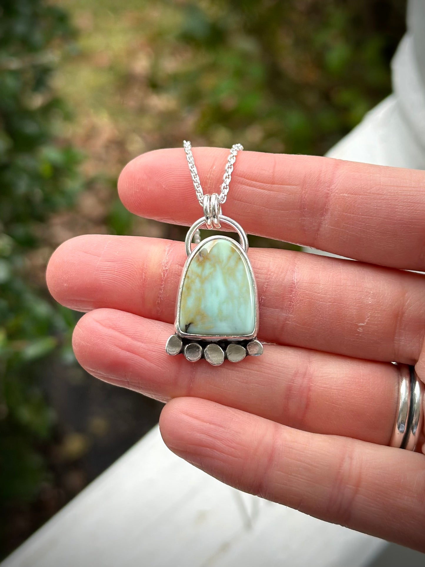 Aloe Variscite Stepping Stone Pendant