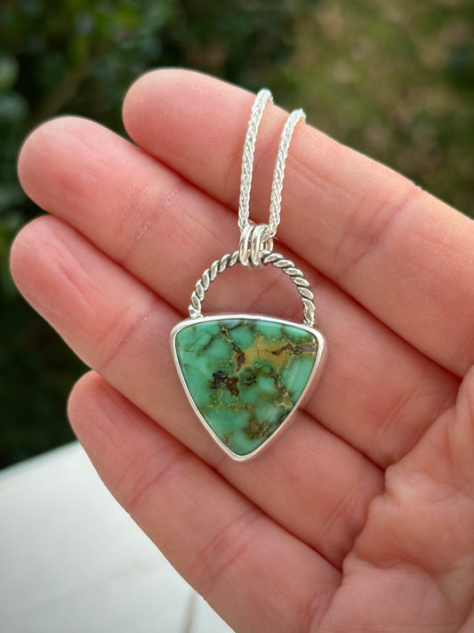 Snowville Variscite Trillion Pendant