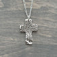 Speckled Cross Necklace in Fine Silver