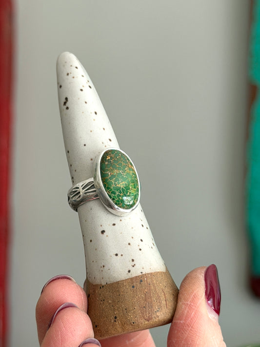 Patagonia Turquoise Ring in Green size 8.5 STAMPED BAND