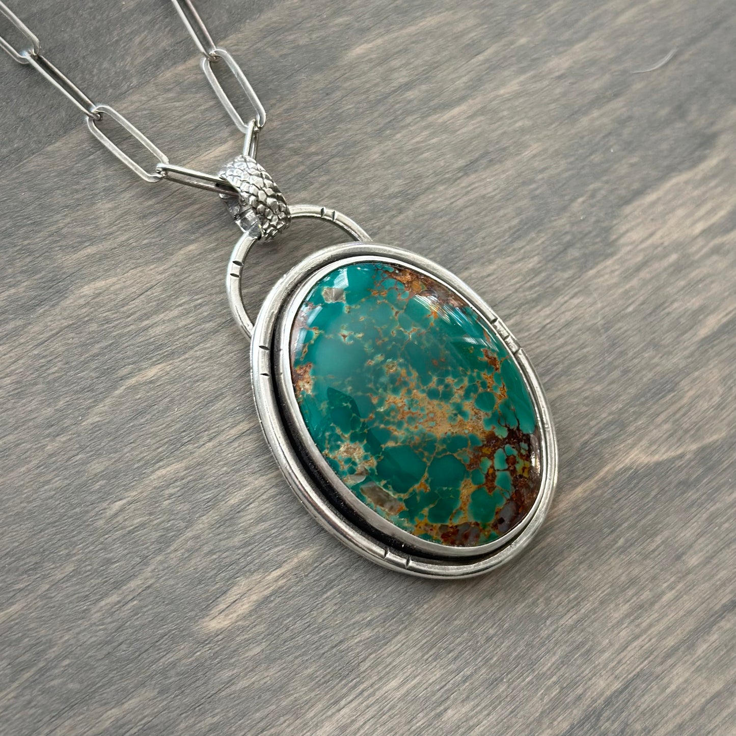 Royston Turquoise Statement Pendant in Green