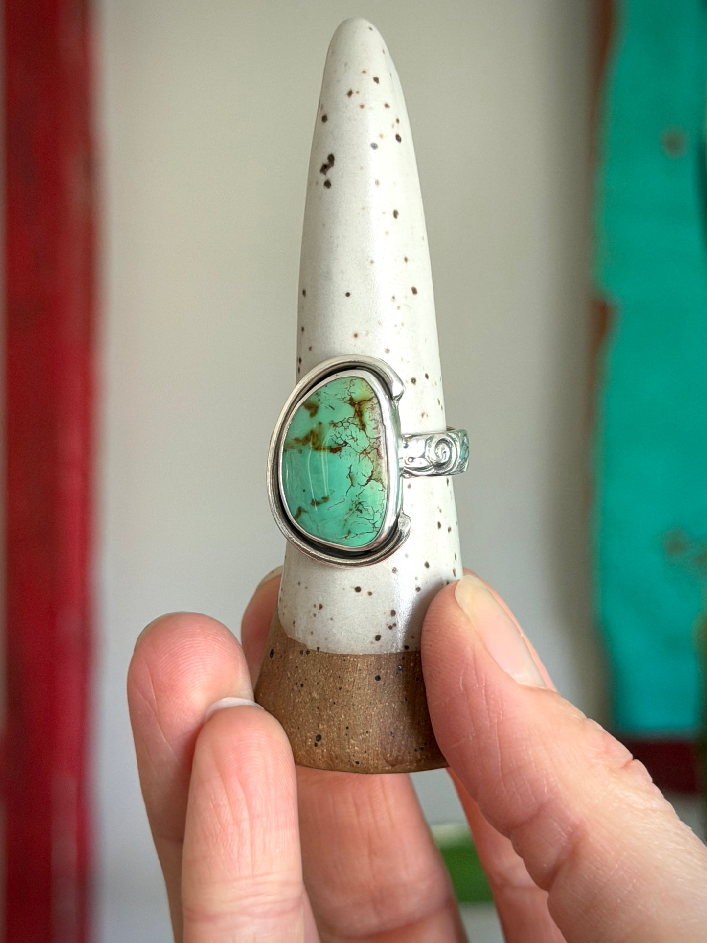 Royston Turquoise Crescent Ring size 9.75