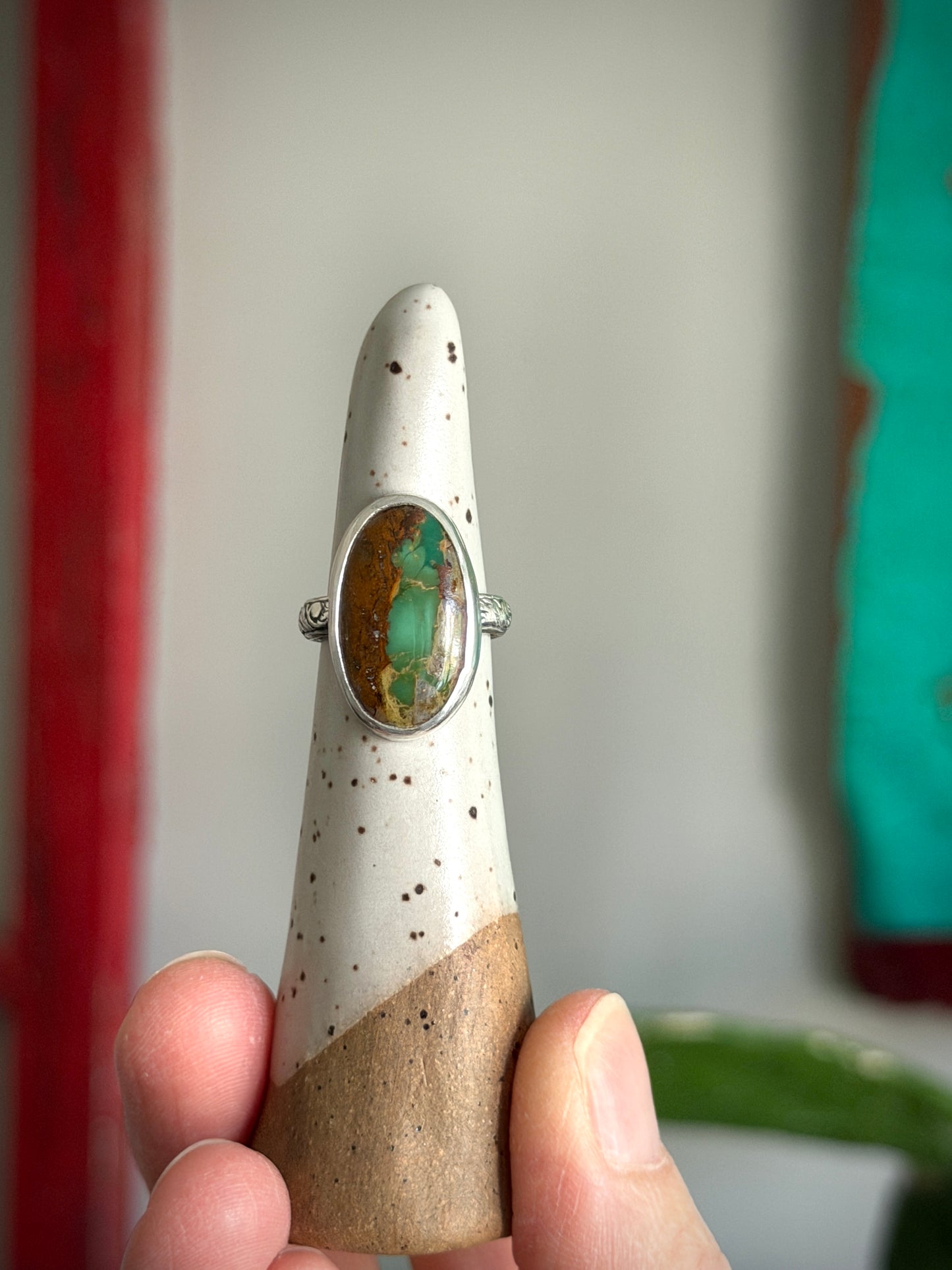 Royston Ribbon Turquoise Ring in size 6
