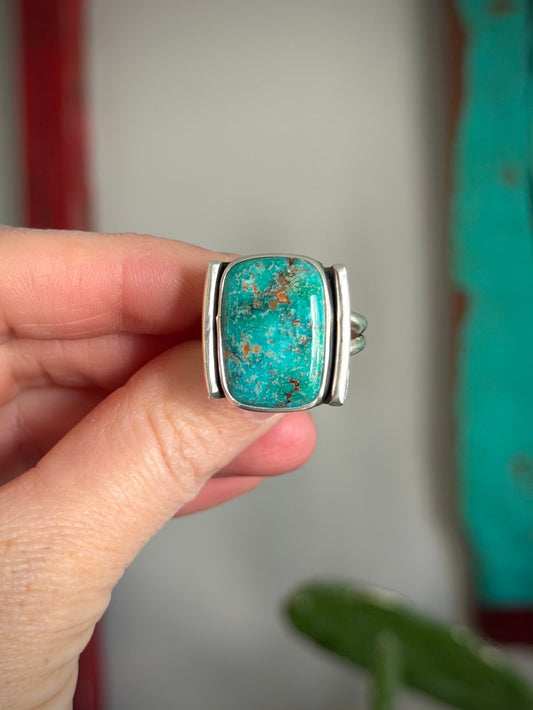 Patagonia Turquoise Art Deco Ring size 10.5