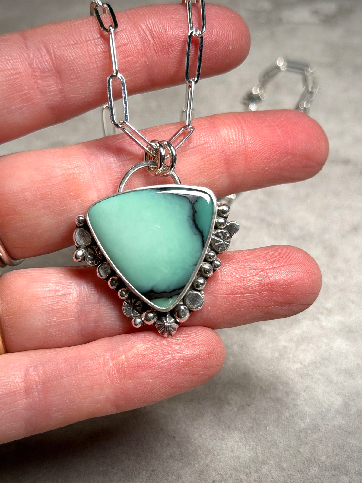 Desert Bloom Variscite Funky Pendant