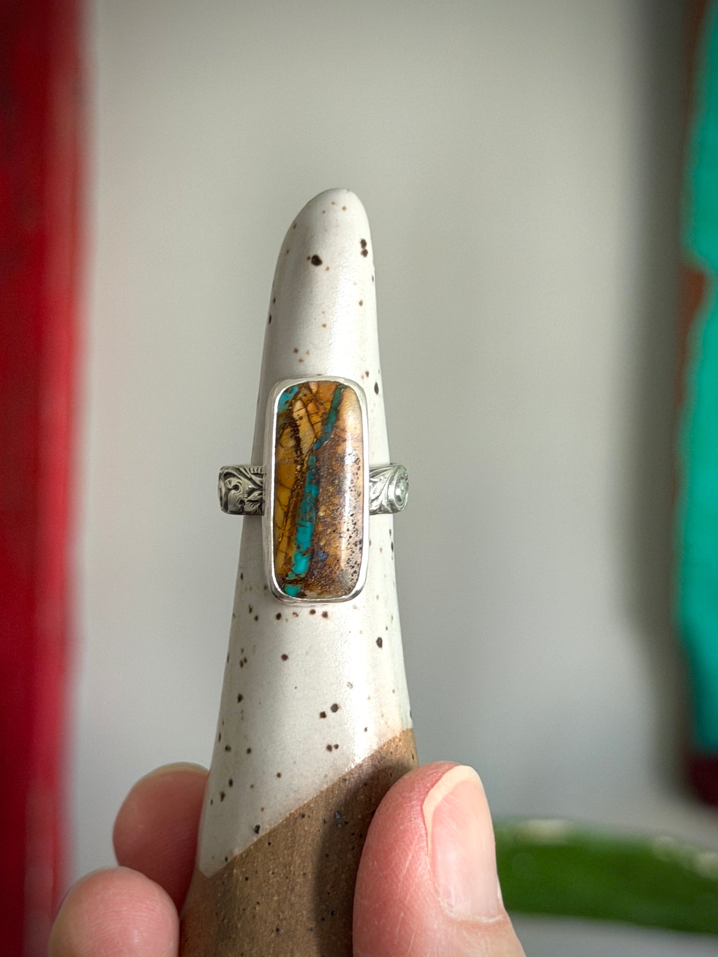 Royston Ribbon Turquoise Ring in size 5.75