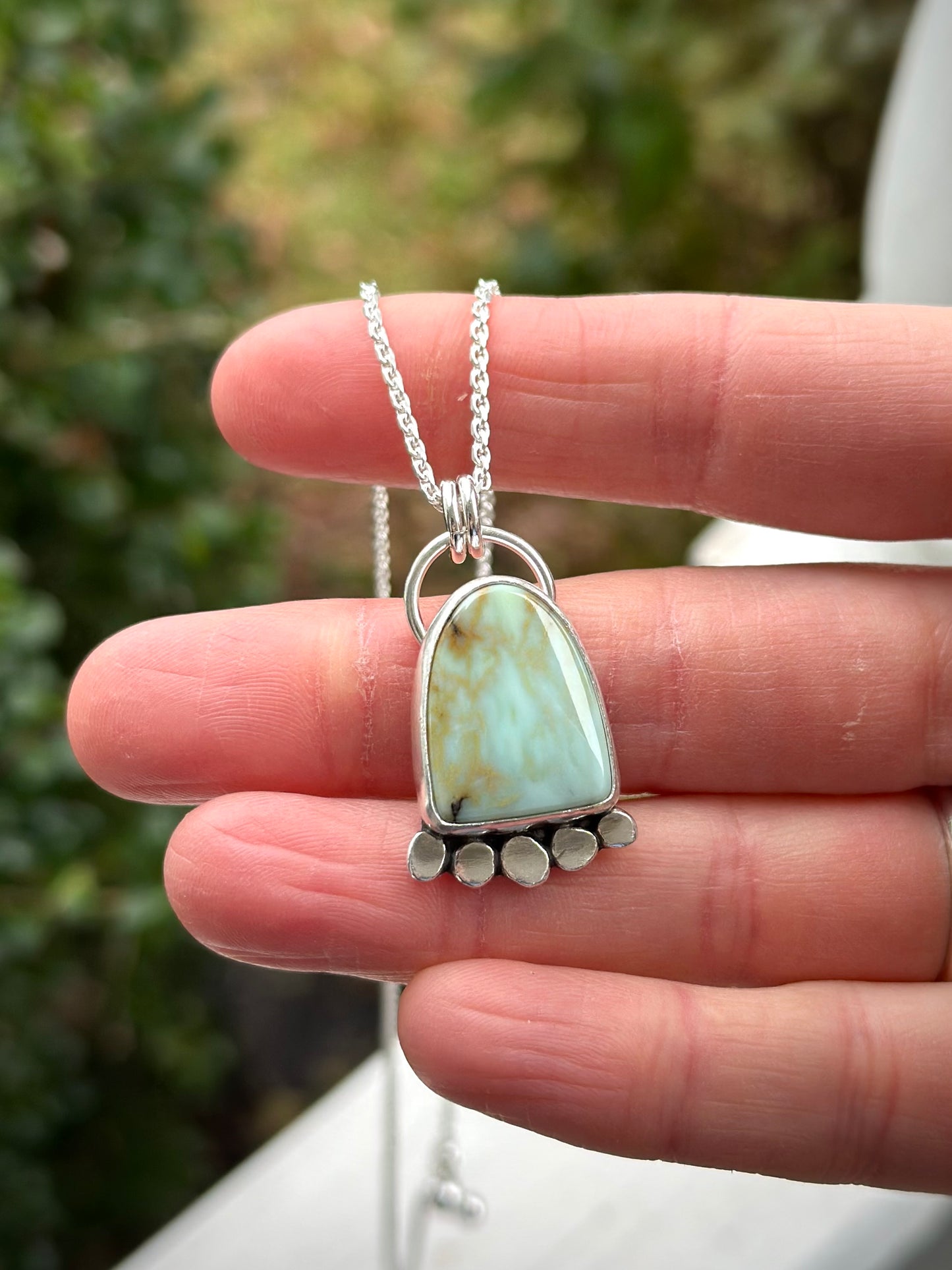 Aloe Variscite Stepping Stone Pendant