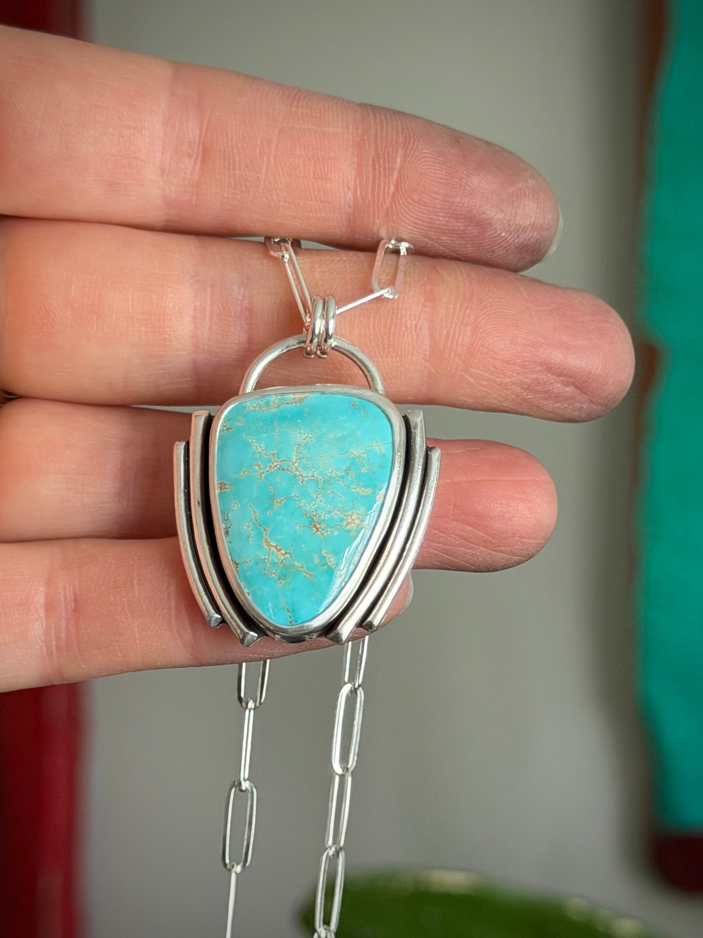 Royston Royal Blue Turquoise Art Deco Pendant