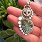 Angelwing Variscite Laura Mears Owl Face in yellow and blue