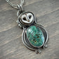 C+T Variscite + Laura Mears Owl Face Pendant