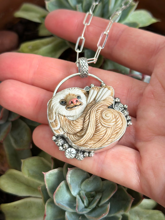 Laura Mears Swirly Sloth Pendant