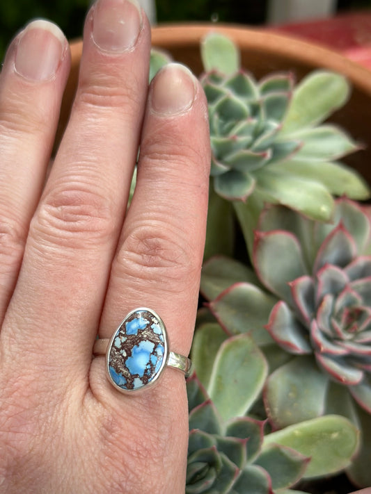 Golden Hills Turquoise Ring in size 7.75 to 8