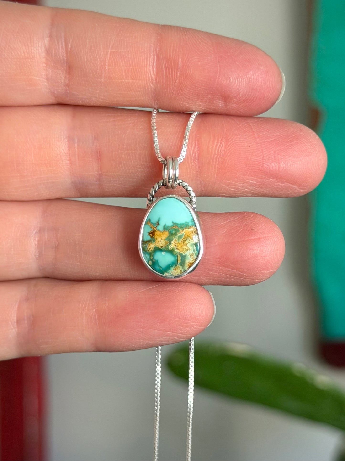 Royston Royal Blue Turquoise Necklace in Pale Blue and Gold
