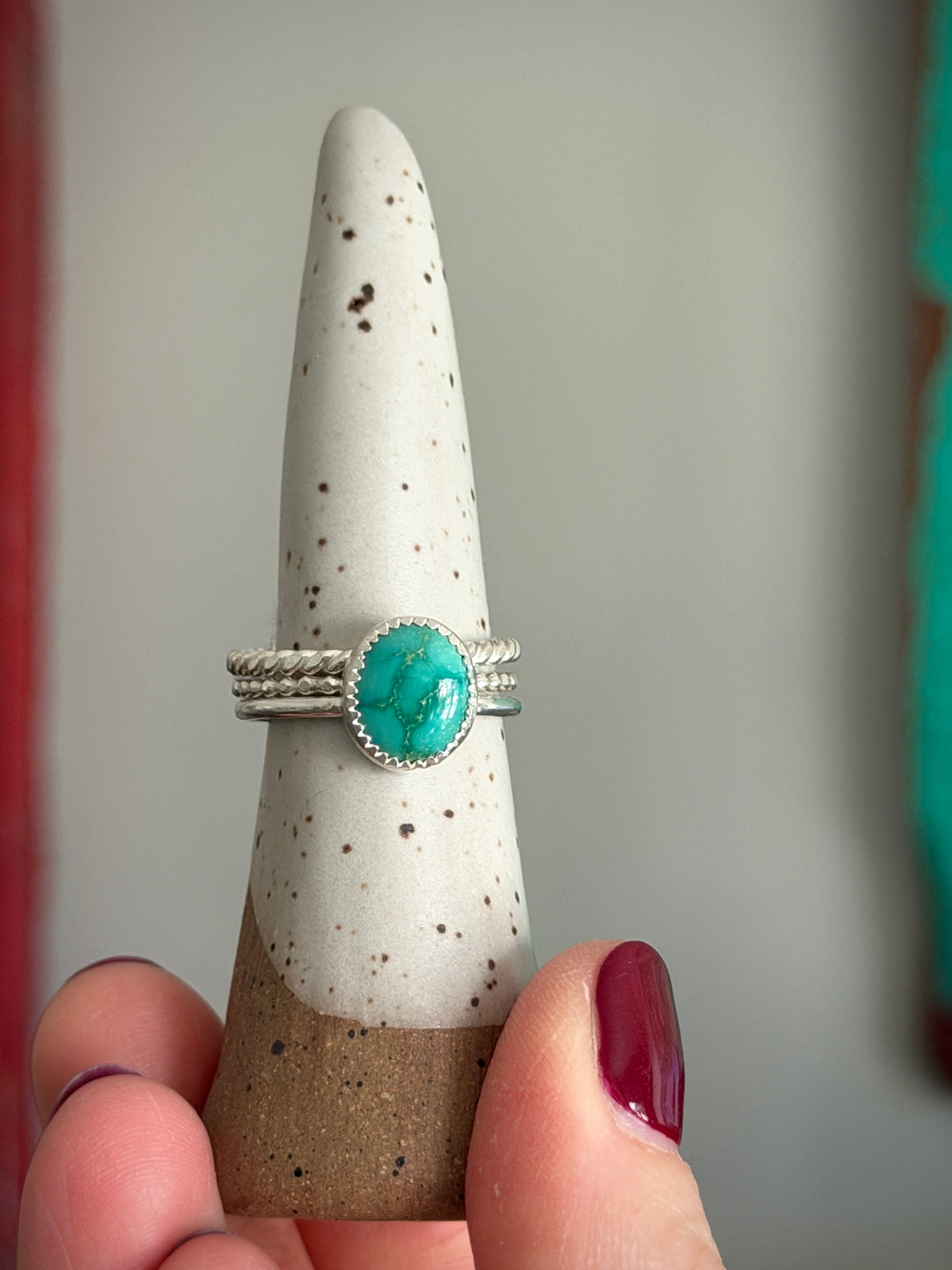 Emerald Valley Turquoise Ring Stacker Bands size 9